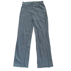 Zara Black White Geometric Women Medium Flare Leg Pants Retro Boho